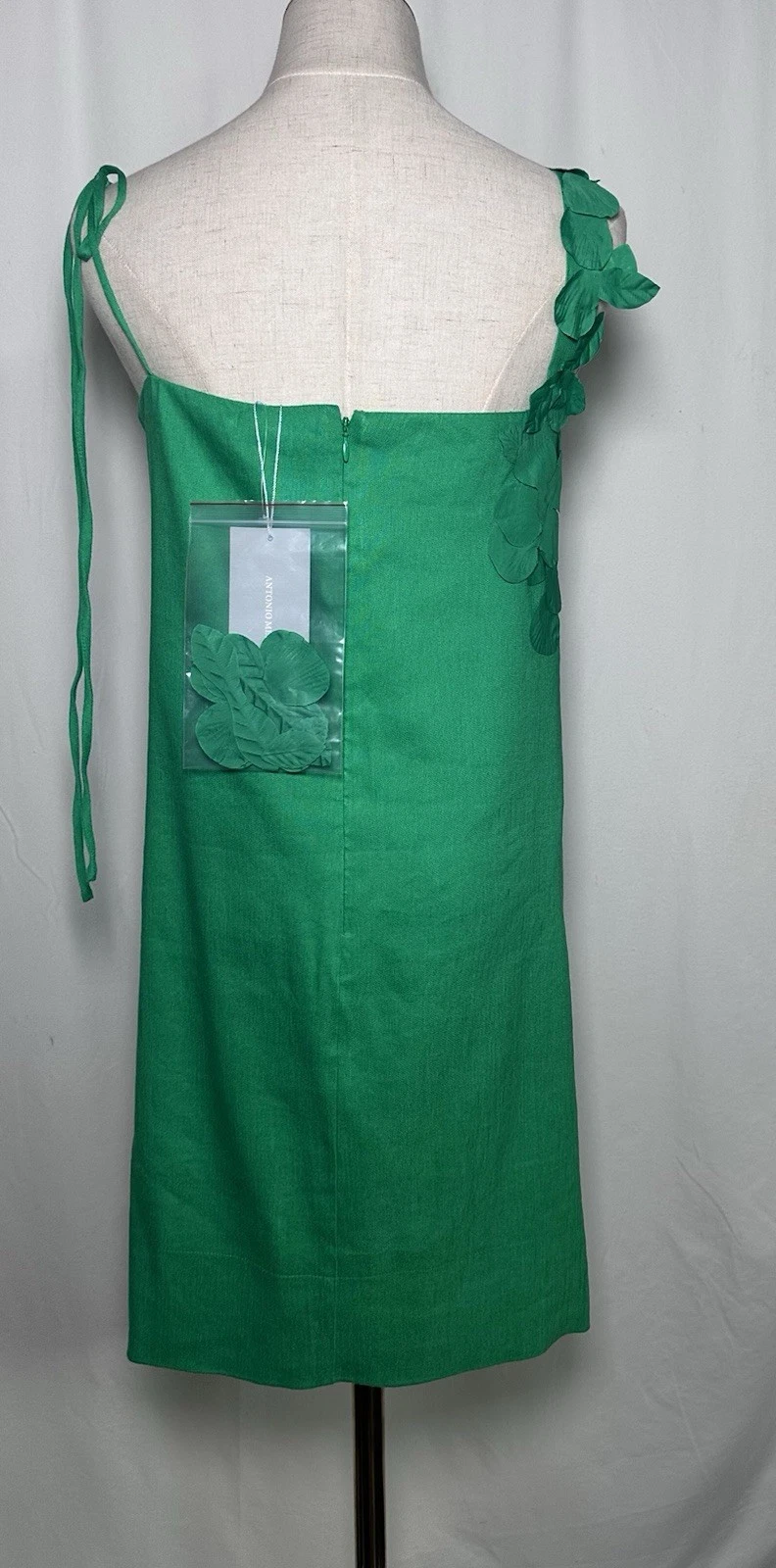 VALENTINO Antonio Melani Mini Abito Cambio 18 Senza Maniche Misto Lino Verde Tasche 199€