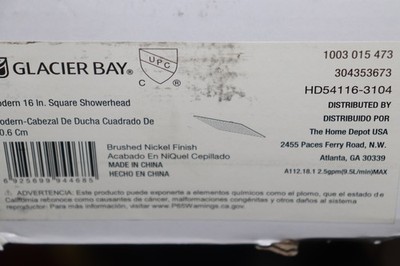 Glacier Bay Modern 1-Spray Pattern 16'' Rain Shower Head Brushed Nickel