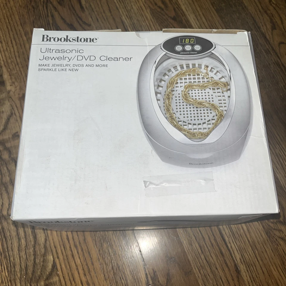 NOS!! Brookstone Ultrasonic Jewelry / DVD and More Cleaner. OPEN BOX - Image 2 of 3