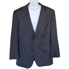 Jos A Bank Signature Collection 100 Wool Pinstripe Sport Coat Sz 44 Black