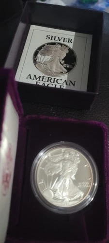 1991 S  American Silver Eagle Dollar Proof w Box & COA Pristine