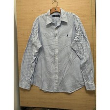Ralph Lauren Mens Long Sleeve Button Down Shirt Blue White Check XL