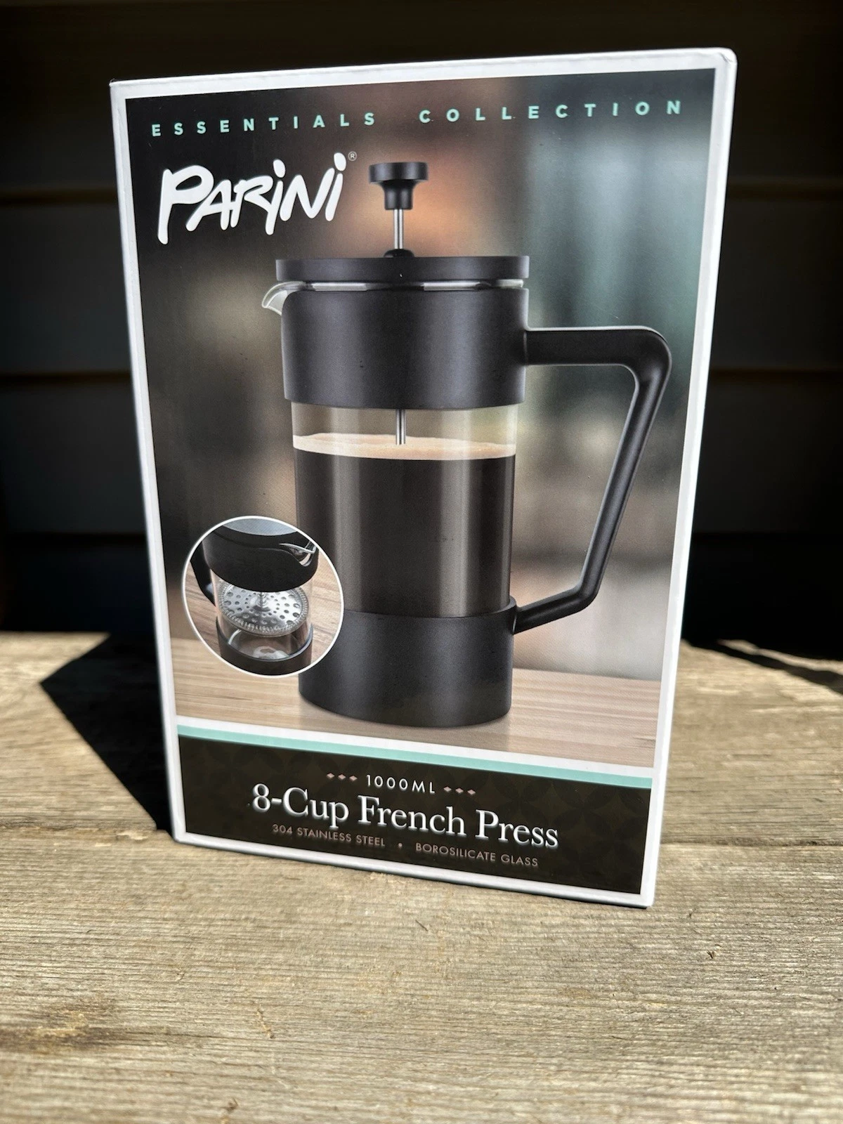 Parini Essential Collection 8-Cup French Press Coffee Tea Maker Stainless Steel