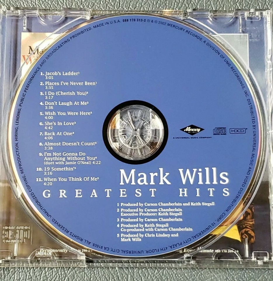 Mark Wills "Greatest Hits" CD. Released in 2002 by Mercury Records ...