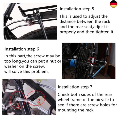 ETOPARS Fahrrad Heckträger Touring Carrier Cargo Frame-Mounted für Mountainbike - Bild 5 von 11