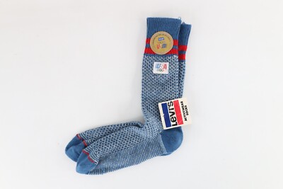 Deadstock Vintage 80s Levis 1984 Olympics Spell Out Striped Knit Socks Large USA