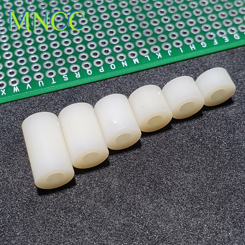 M3 x 3mm ~ 12mm White ABS Nylon Round Non-Threaded Standoff Column PCB Spacers - Picture 3 of 10