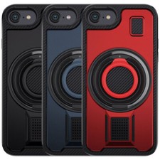 For Apple iPhone 8 Shockproof Double-Ring Kickstand Bracket Case Phone Cover