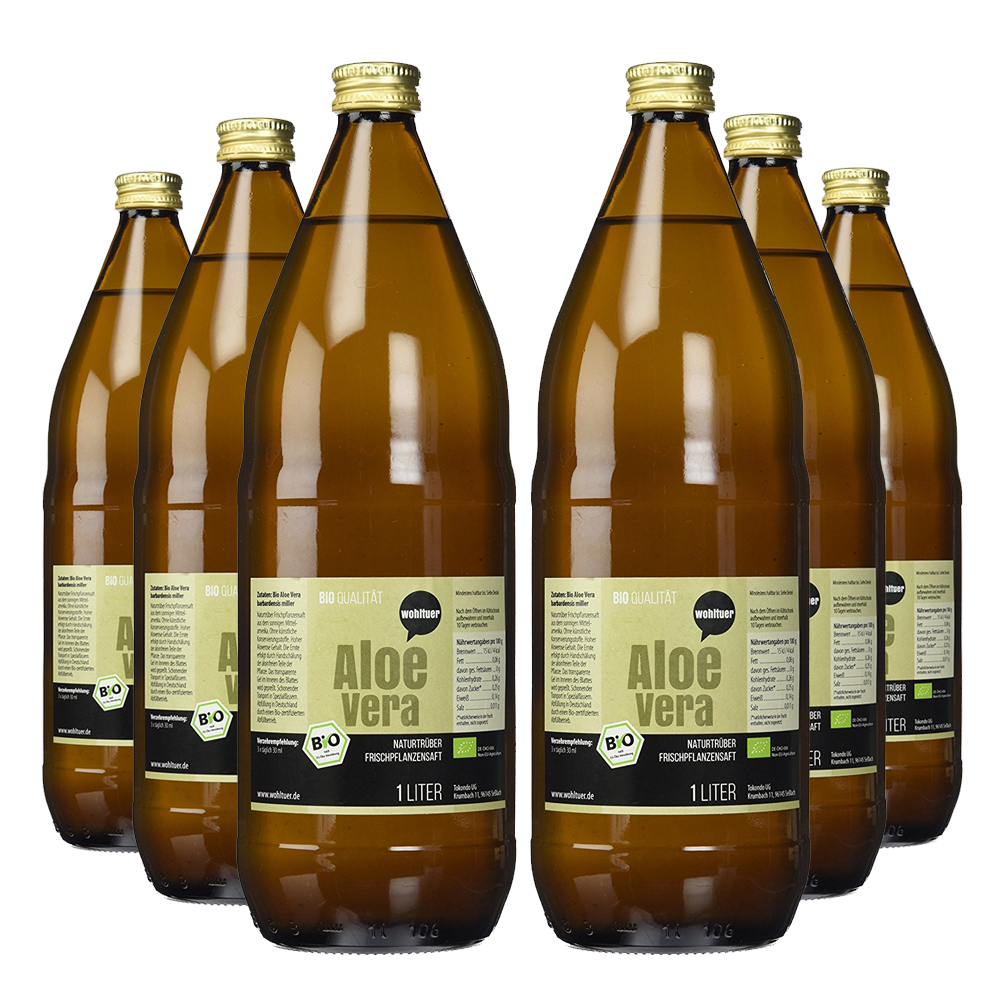 11,98/L Wohltuer Bio Aloe Vera Frischpflanzensaft naturtrb MEGA Pack (6x  1L) | eBay