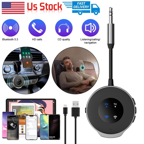 Universal Bluetooth Transmitter Receiver 2-in-1 AUX HiFi Audio Built-in Battery