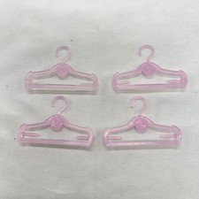 Mattel Barbie Clothes Hangers Clear Pink See Pics Lot Of 4