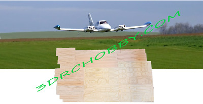 Cessna 310 Twin Engine 73'' RC Airplane Laser Cut Balsa Ply Short Kit W/ Plans