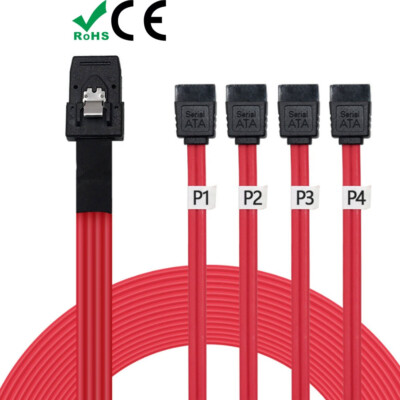 2pcs High Speed 10GB 36-PIN Mini SAS SFF8087 to SATA HDD SDD Splitter Data Cable