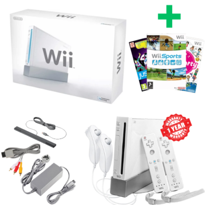 Nintendo Wii Console Kit Bundle Refurbished Two Set Controllers