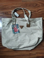 Vintage Gitano Lightweight Tote Bag Tan 90s Canvas NOS