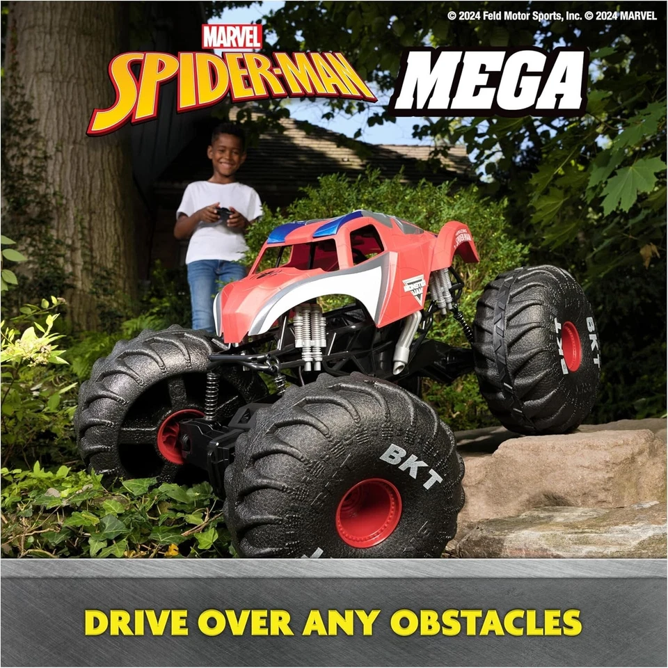 Monster Jam Marvel Mega Spider-Man RC Monster Truck, вездеход, более 2 футов Lo - Изображение 4 из 4