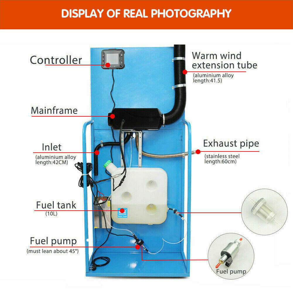 Diesel Air Heater 12V 5KW Tank Remote Control Thermostat Caravan