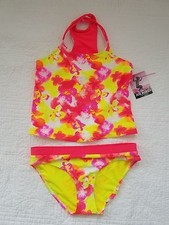 NEW GIRLS JOE BOXER TANKINI SET PINK YELLOW ORANGE SIZE 14.5,16.5,18.5