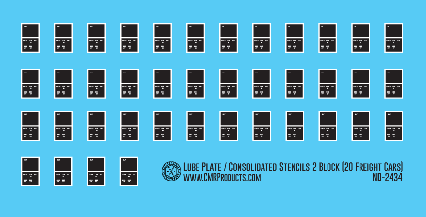 HO Scale - Freight Car Labels - 1970s 2 Block Lube Plates