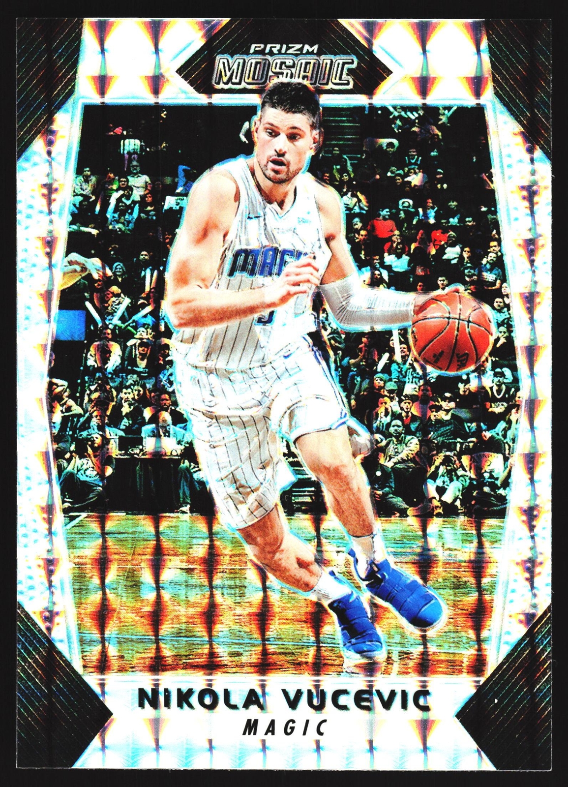 2017-18 Panini Mosaic Silver Prizm Nikola Vucevic Orlando Magic Card