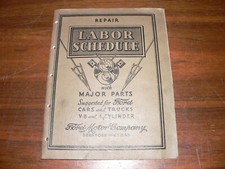 Vintage 1936 Ford Repair Labor Schedule For V-8 4 Cylinder Cars Trucks Vintage 1936 Ford Repair Labor Schedule For V-8 4 Cylinder Cars Trucks