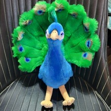 12 FAO Schwarz Peacock Plush Bird Stuffed Animal Toy Blue Green