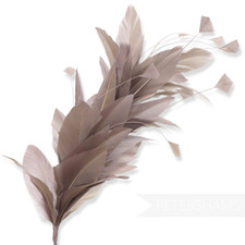 Stripped Diamond Coque & Goose Feather Wired Millinery Fascinator Hat Mount 