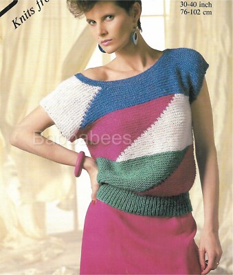 Strickanleitung Damen Schnellstrick Top Gr. 30-40 inch kraus rechts DK