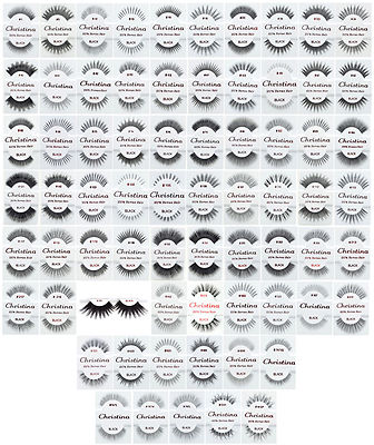 12 Pairs Christina 100% Human Hair Fake All Style Eyelashes 