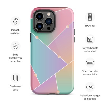 Pastel Glass Rainbow Tough iPhone case