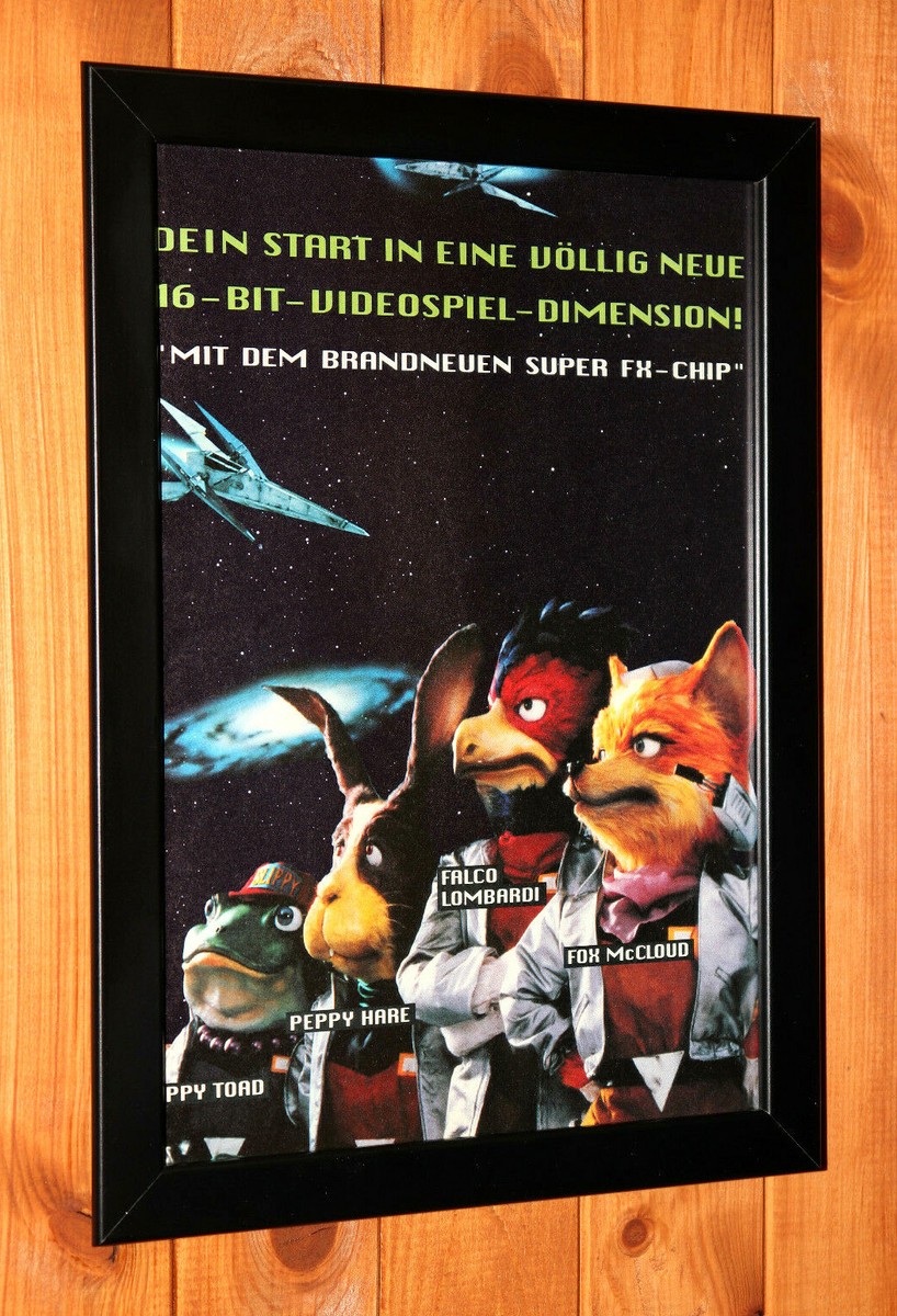 ☆Star Fox スターフォックス☆ポスター　Vintage SNES Star Fox SFC BOX ART SNES Premium POSTER MADE IN USA