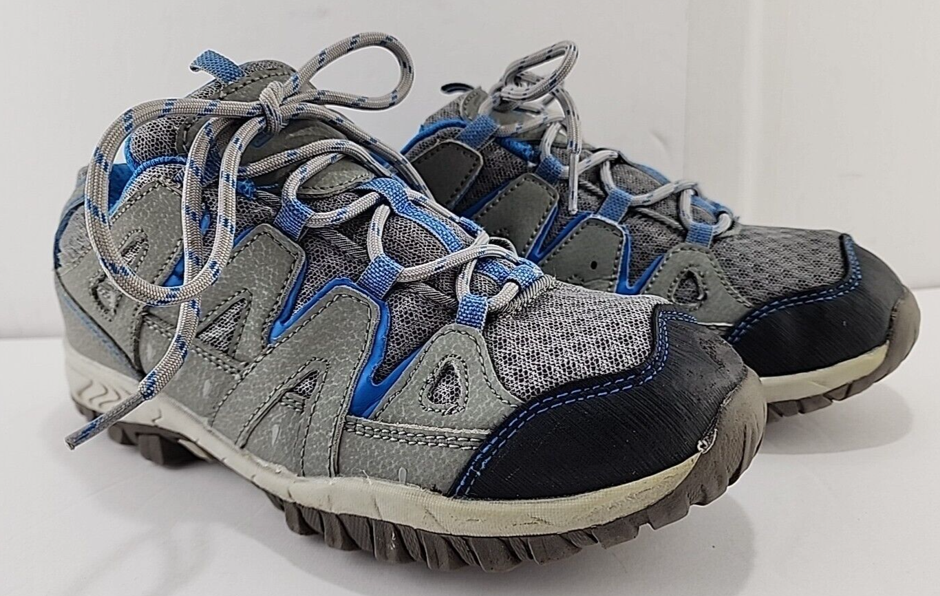 SAOLA Scarpe da trekking mid top Coleman ragazzi taglia 5 grigie con accenti blu stringate