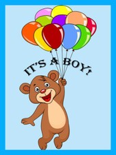 IT'S A BOY GENDER REVEAL BABY SHOWER WALL PARTY BACKDROP SIGN DECOR POSTER