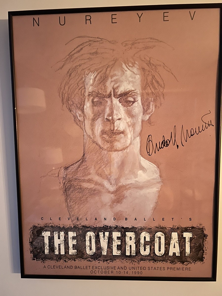 Rudolf Nureyev Signed Poster 1990 The Overcoat Framed