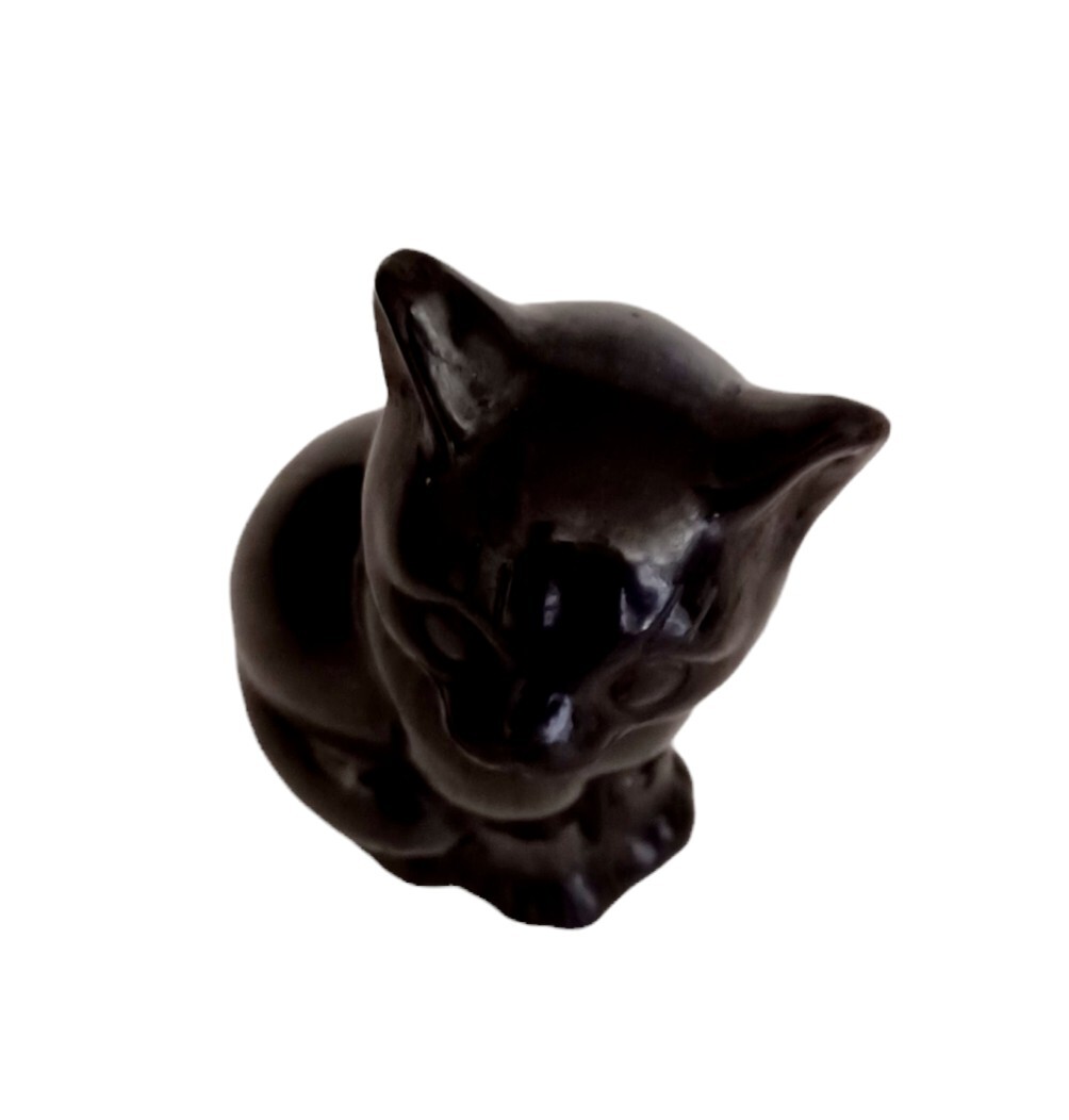 Oaxaca Black Cat Pottery Folk Art Figurine Huatulco Mexico Oaxaca Black Cat Pottery Folk Art Figurine Huatulco Mexico