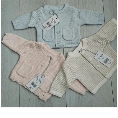 Mothercare Baby Boys Girls Cardigan Pink Blue Neutral Cotton Knitted Jacket BNWT