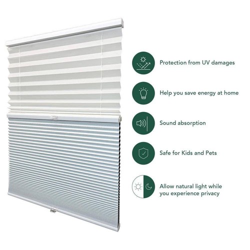 Chicology Cellular Shades 23.75" x 48" Privacy Blackout Polyester Snowfall - Picture 7 of 7