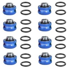 8 Pcs FreezeMod G1/4 Thread Compression Fitting for 16mm OD Hard Rigid TUBE Blue