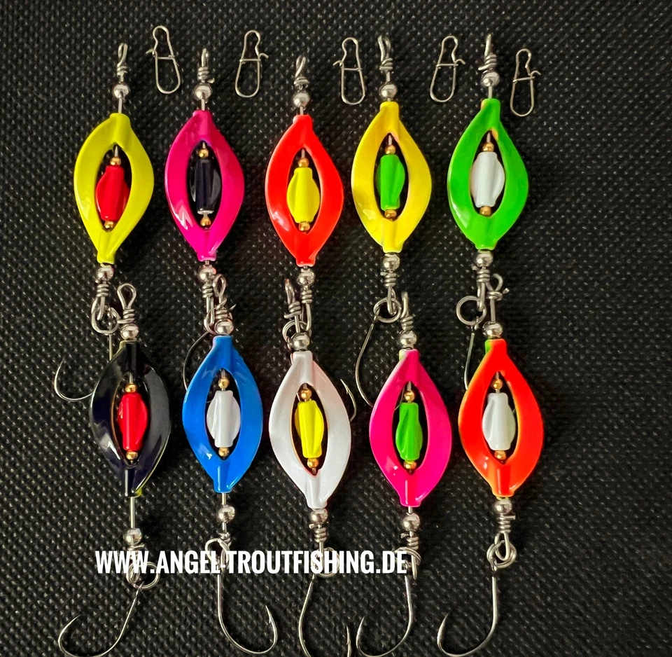 UV 3,4 g gedrehte Trout Spoons twist Forellenköder Japanblinker Raubfisch - Bild 4 von 4