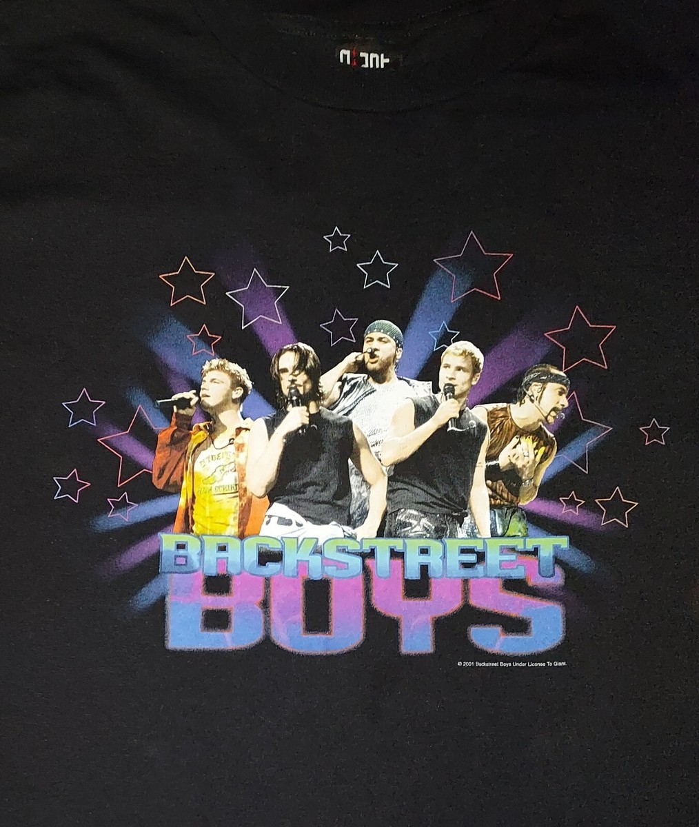 VTG 2001 BACKSTREET BOYS BLACK & BLUE TOUR T SHIRT XL CONCERT Y2K