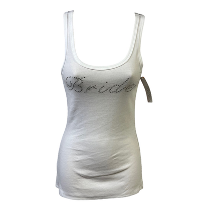white bride tank top