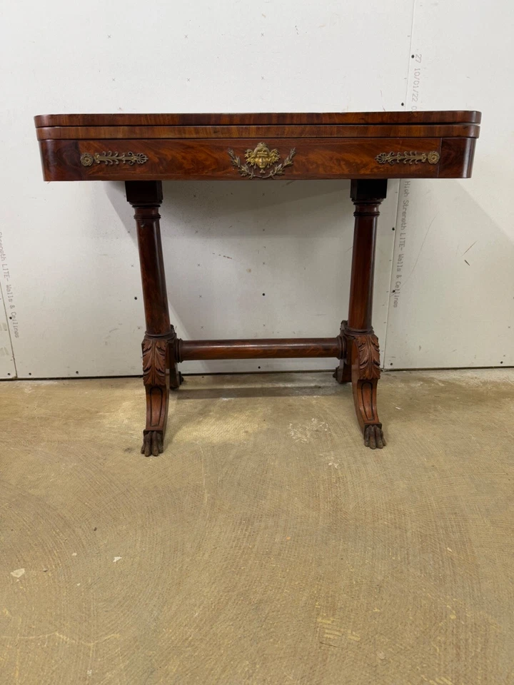 Consola antigua imperio francés NY bronce ormolu juego cartas mesa pata ft 1810 Foto 2 de 4