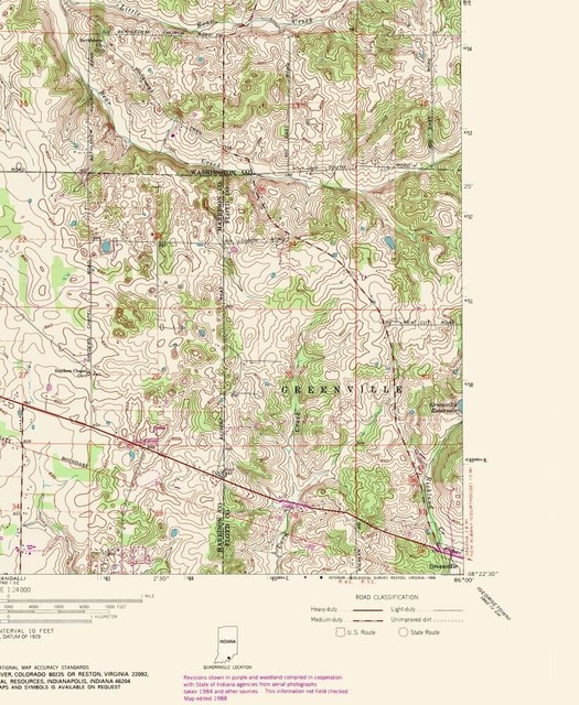 Topo Maps Palmyra Indiana Quad USGS 1988 23.00 x 27.99 eBay