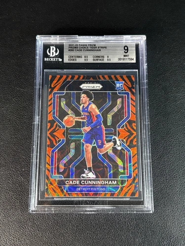CADE CUNNINGHAM BGS 9 2021-22 PANINI PRIZM CHOICE #282 TIGER STRIPE SSP PISTONS