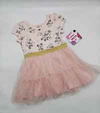 Disney Minnie Mouse Pink with Gold Trim Tutu Dress Girls Size 3T
