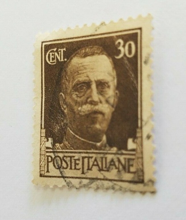 レアキングビクターエマニュエルIIIポステイタリアン50セント　パープル Used. One: 1929 King Victor Emmanual III Poste Italiane 50