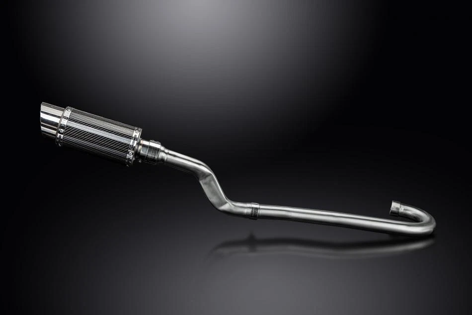 Silenciador de carbono redondo Yamaha XT500 TT500 1977-1981 escape completo 8" - Imagem 2 de 4