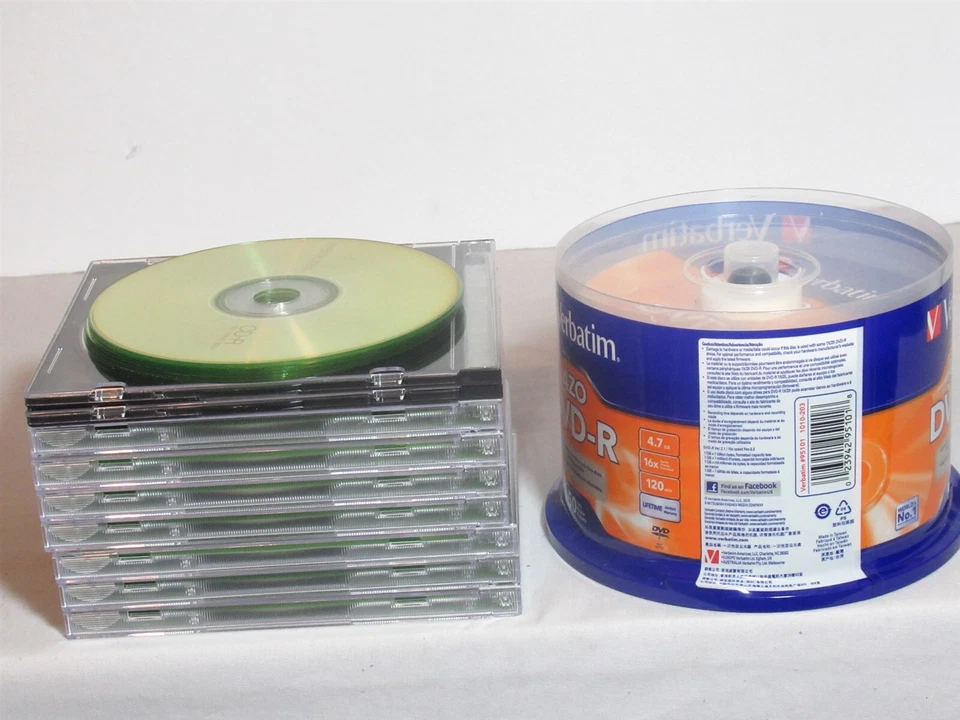 Unused Blank Media Lot 50 Verbatim AZO DVD-R + Memorex 7 DVD-RW 2 DVD-R 5 CD-R - Image 2 of 4