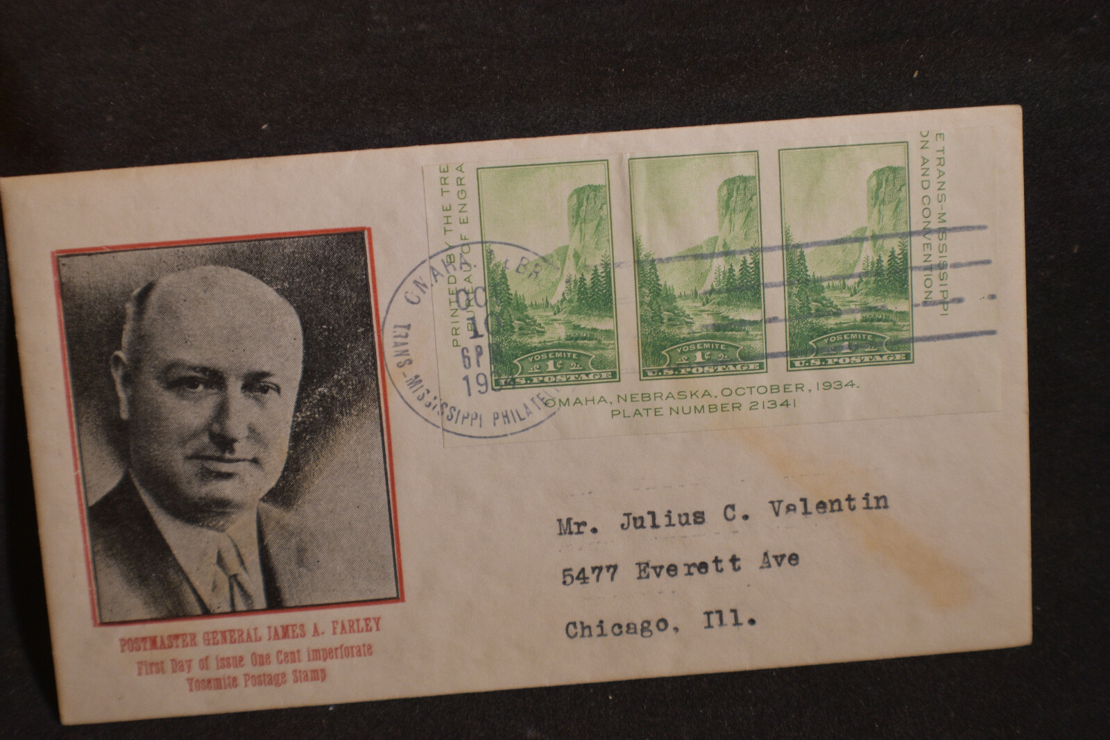 #751 One Cent Yosemite Half Sheet FDC