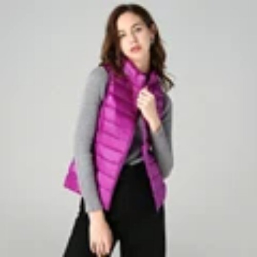 Damen Daunenweste ultraleicht dünn ärmellos Jacke Tops weiblich tragbar Oberbekleidung - Bild 23 von 31